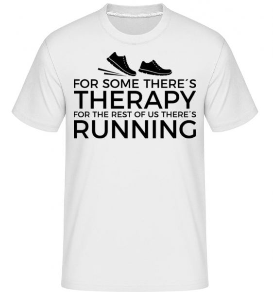 Running Is My Therapy -  Shirtinator Men's T-Shirt - White - Front