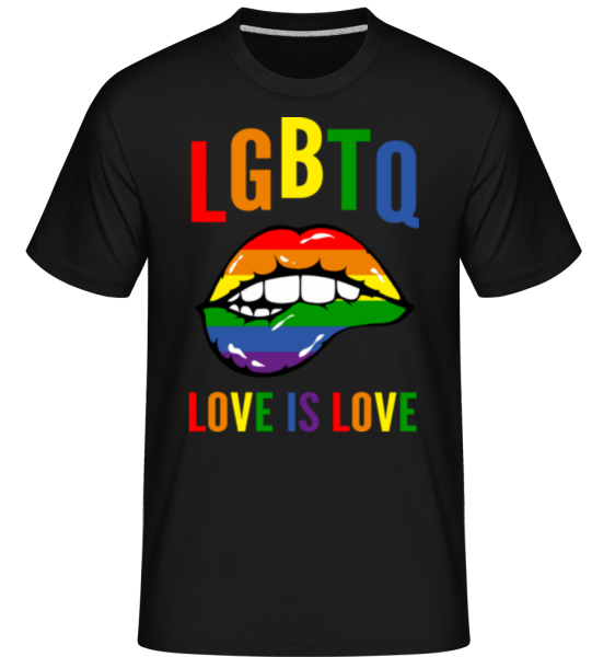 LGBTQ Love Is Love -  Shirtinator Men's T-Shirt - Black - Front
