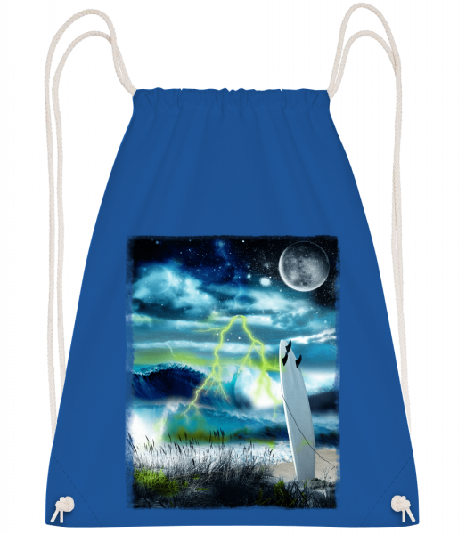 Beach In Space - Drawstring Backpack - Royal blue - Vorn
