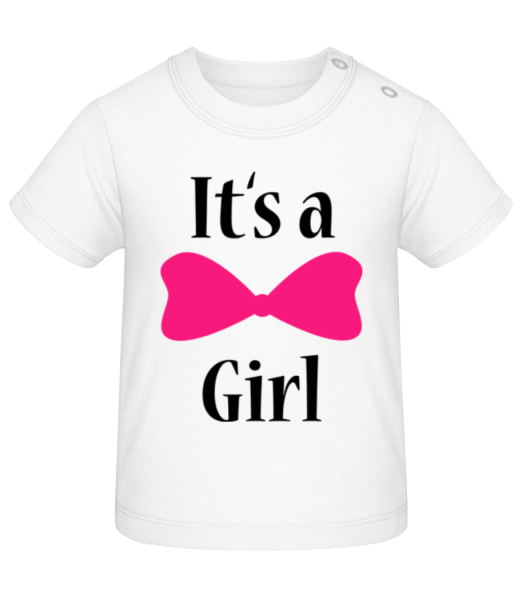 It's A Girl - Ribbon - Baby T-Shirt - White - Front