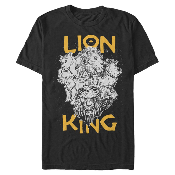 Disney - The Lion King - Skupina Cast Photo - Men's T-Shirt - Black - Front