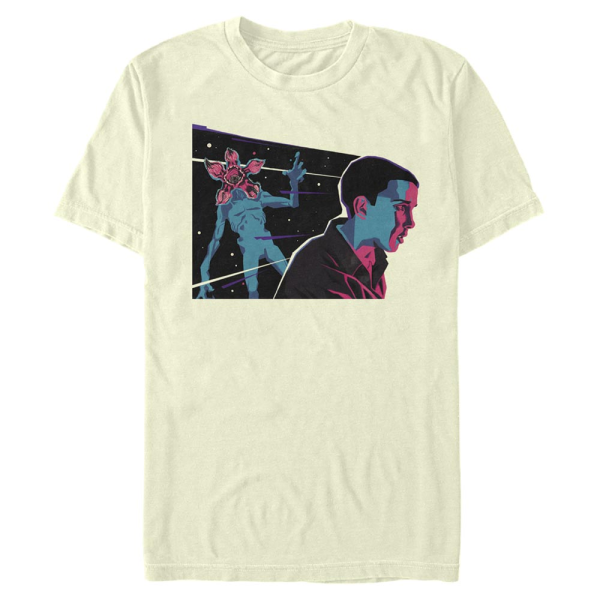 Netflix - Stranger Things - Eleven & Demogorgon Neon Eleven - Men's T-Shirt - Cream - Front