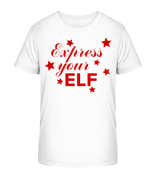 Express Your Elf - Kid's Bio T-Shirt Stanley Stella - White - Front