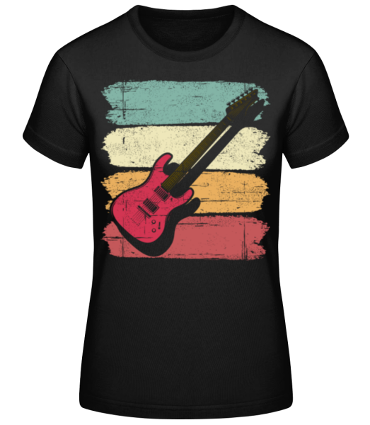 Retro Guitar - Women's Basic T-Shirt - Black - Front