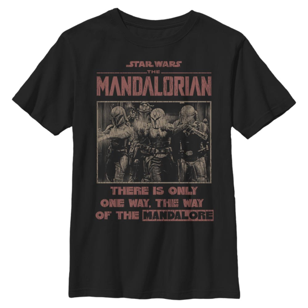 Star Wars - The Mandalorian - Skupina Mando Blastin - Kids T-Shirt - Black - Front