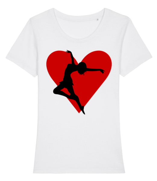 Dancing Heart - Women's Organic T-Shirt Stanley Stella - White - Front