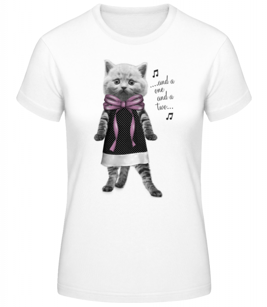 Dancing Cat - Women's Basic T-Shirt - White - Vorn