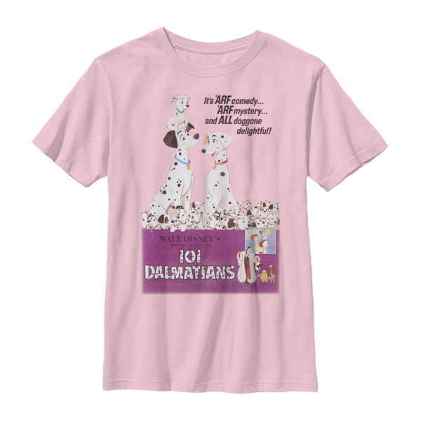 Disney Classics - 101 Dalmatians - Skupina Vintage Poster Variant - Kids T-Shirt - Pink - Front