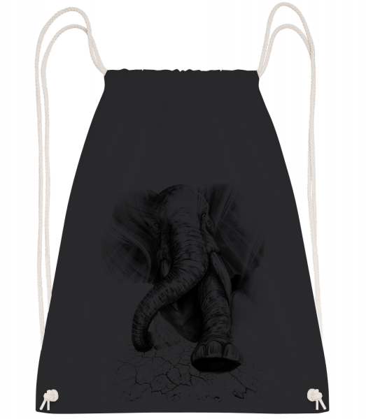 Angry Elephant - Drawstring Backpack - Black - Vorn