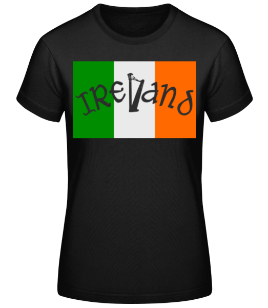 Ireland Flag - Women's Basic T-Shirt - Black - Front