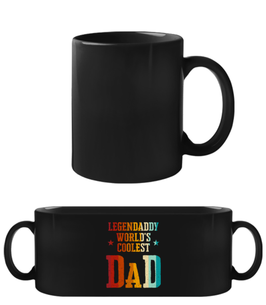 Worlds Coolest Dad - Black Mug - Black - Front