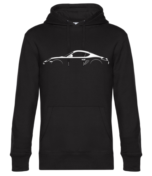 'Porsche Cayman 987' Silhouette - Unisex Premium Hoodie - Black - Front
