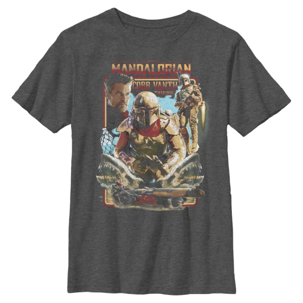 Star Wars - The Mandalorian - Skupina Helmet Ona Cobb - Kids T-Shirt - Heather anthracite - Front