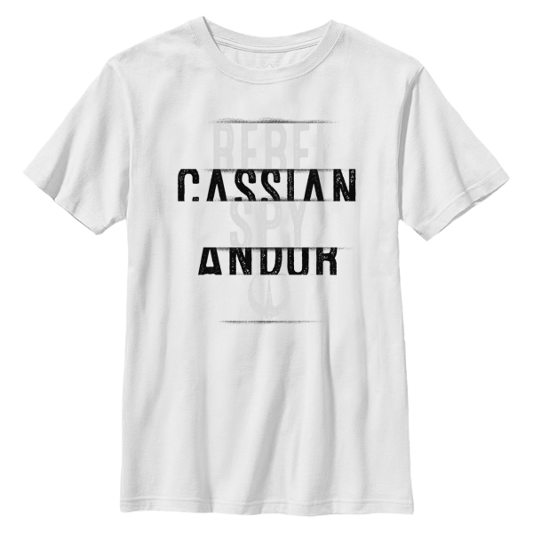 Star Wars - Andor - Cassian Andor Spy Text Stack - Kids T-Shirt - White - Front