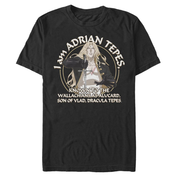 Netflix - Castlevania - Alucard Adrian Tepes Known As - Men's T-Shirt - Black - Front