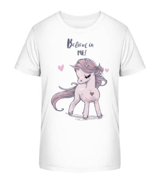 Believe In Me Unicorn - Kid's Bio T-Shirt Stanley Stella - White - Front