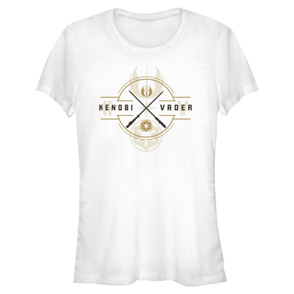 Star Wars - Obi-Wan Kenobi - Obi-Wan Kenobi & Darth Vader Light Saber Crest - Women's T-Shirt - White - Front