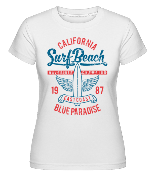 Surf Beach(1) -  Shirtinator Women's T-Shirt - White - Front