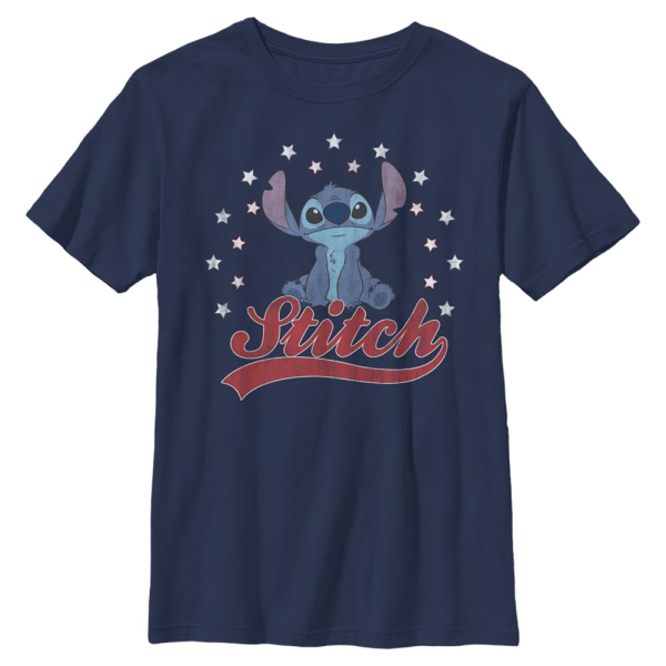 Disney - Lilo & Stitch - Stitch Americana - Kids T-Shirt - Navy - Front