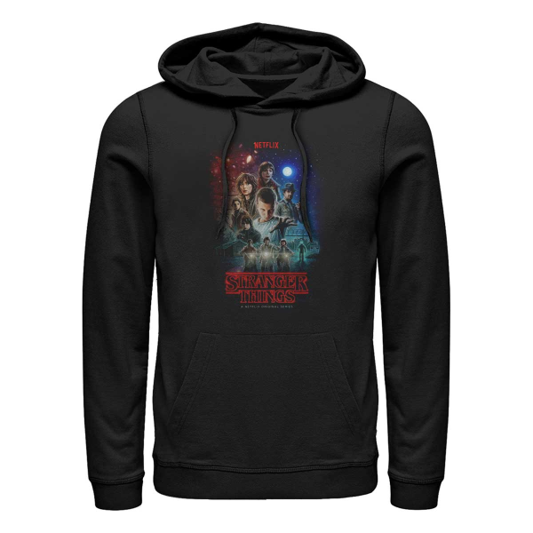 Netflix - Stranger Things - Skupina Classic Illustrated Poster - Unisex Hoodie - Black - Front