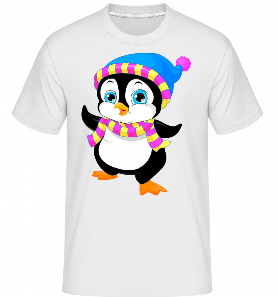 Penguin With Scarf -  Shirtinator Men's T-Shirt - White - Vorn