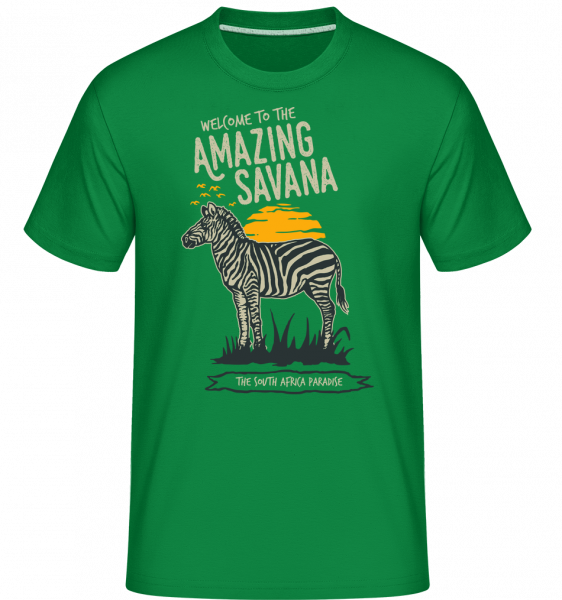 Zebra Amazing Savana -  Shirtinator Men's T-Shirt - Kelly green - Vorn