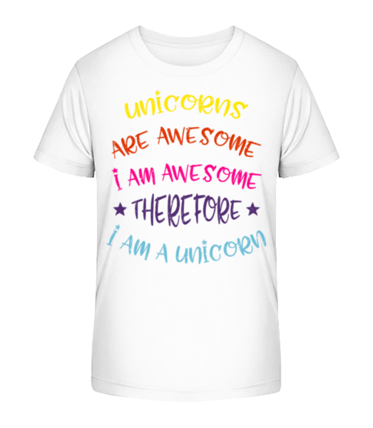 I'm A Unicorn - Kid's Bio T-Shirt Stanley Stella - White - Front