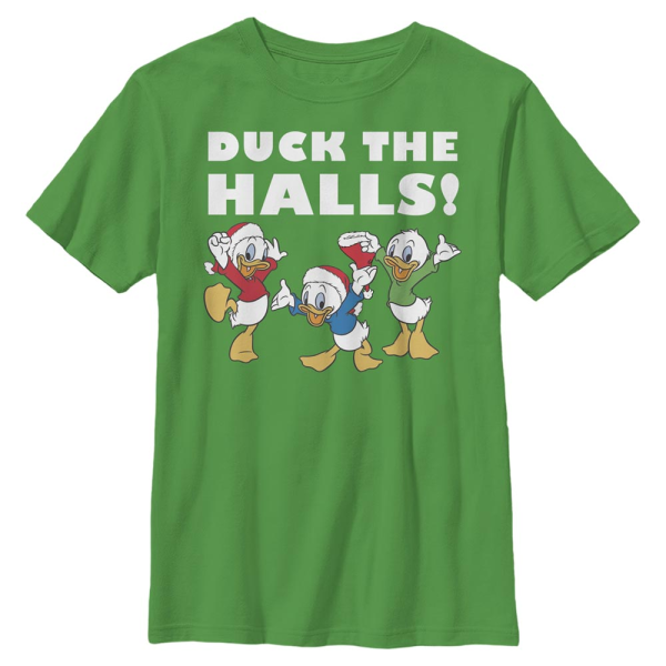 Disney Classics - Mickey Mouse - Skupina Nephew Holiday - Christmas - Kids T-Shirt - Kelly green - Front