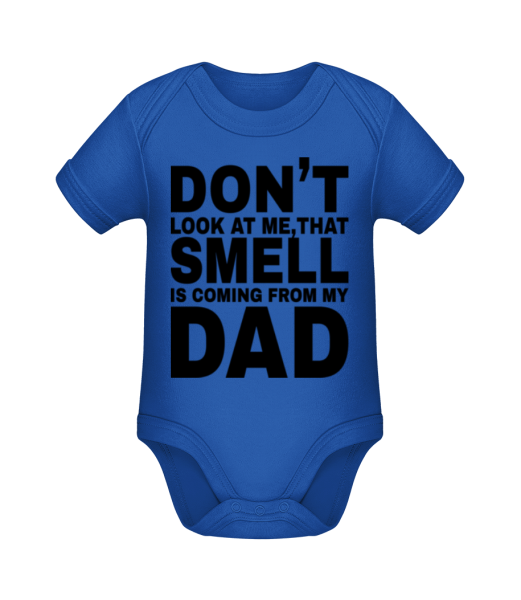 Don't Look At Me - Organic Baby Body - Royal blue - Front