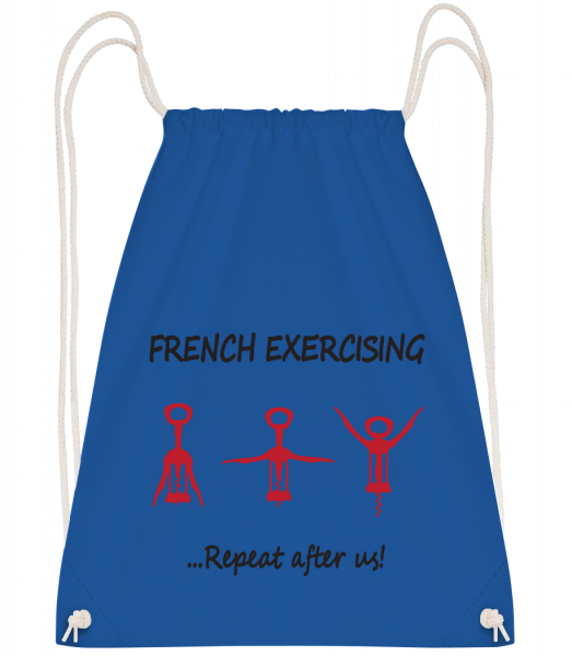 French Exercising - Drawstring Backpack - Royal blue - Vorn