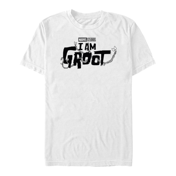 Marvel - I Am Groot - Groot Black Logo - Men's T-Shirt - White - Front