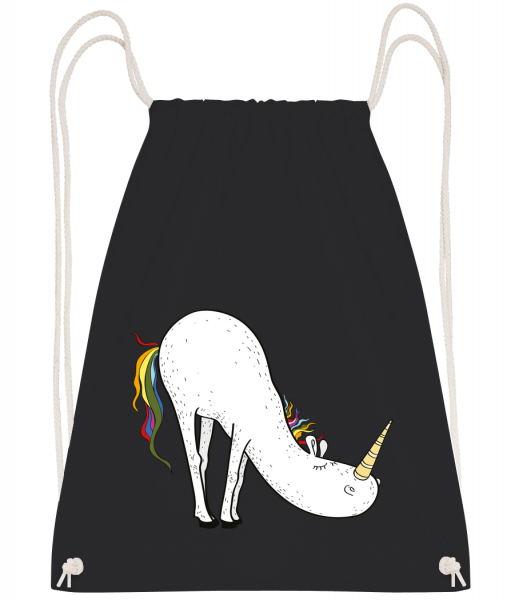 Yoga Unicorn Bücke - Drawstring Backpack - Black - Vorn