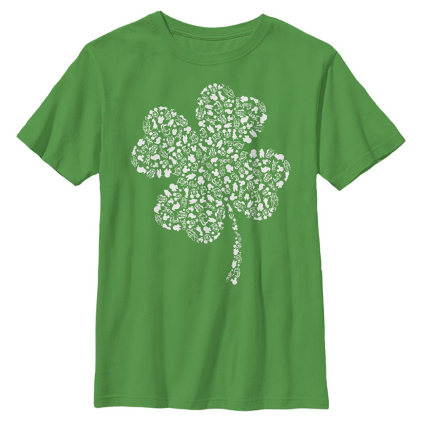 Disney Classics - Mickey Mouse - Skupina Shamrock Fill - St. Patrick's Day - Kids T-Shirt - Kelly green - Front