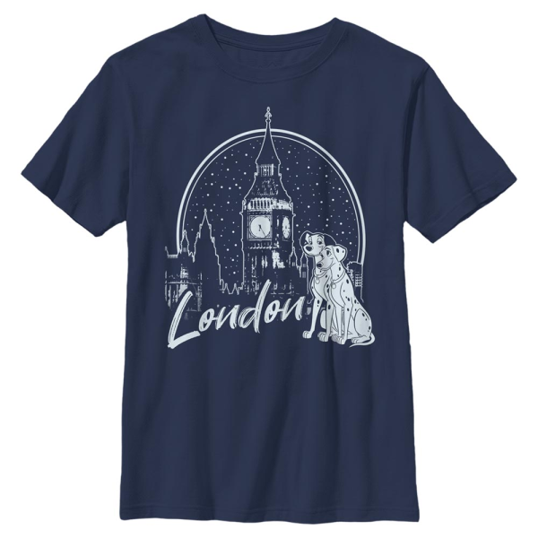Disney Classics - 101 Dalmatians - Pongo & Perdita London Pups - Kids T-Shirt - Navy - Front