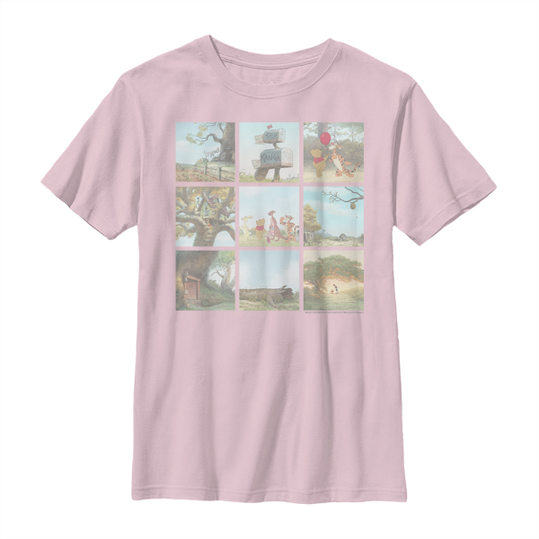 Disney Classics - Winnie the Pooh - Skupina Pooh Scenes - Kids T-Shirt - Pink - Front