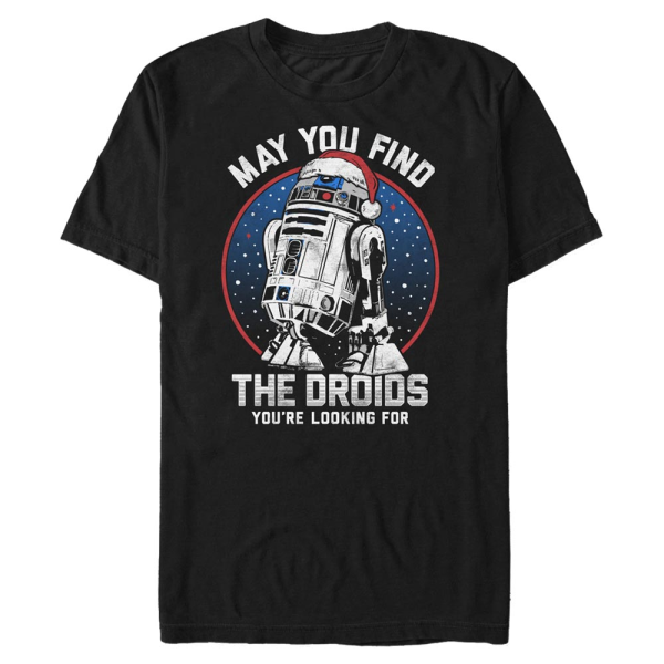 Star Wars - R2-D2 Droid Wishes - Christmas - Men's T-Shirt - Black - Front