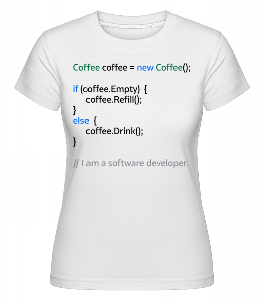 Coffee Loop -  Shirtinator Women's T-Shirt - White - Vorn
