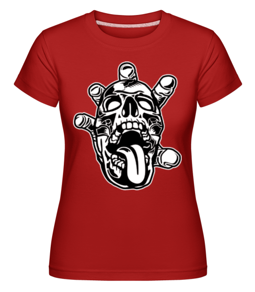 Skull Hand -  Shirtinator Women's T-Shirt - Red - Front