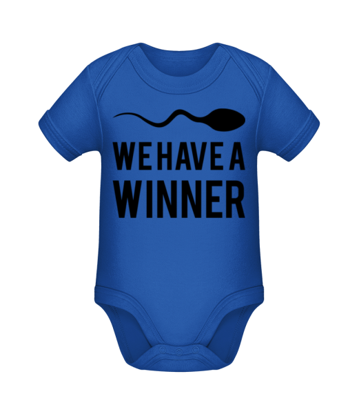 Sperm Winner - Organic Baby Body - Royal blue - Front