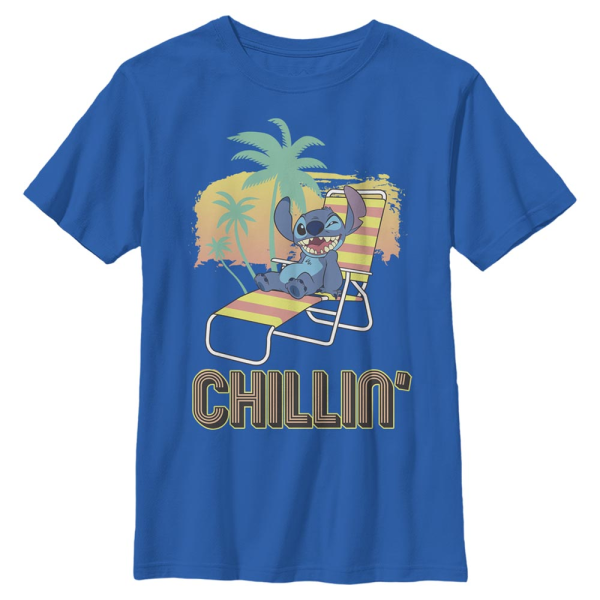 Disney Classics - Lilo & Stitch - Stitch Chillin - Kids T-Shirt - Royal blue - Front