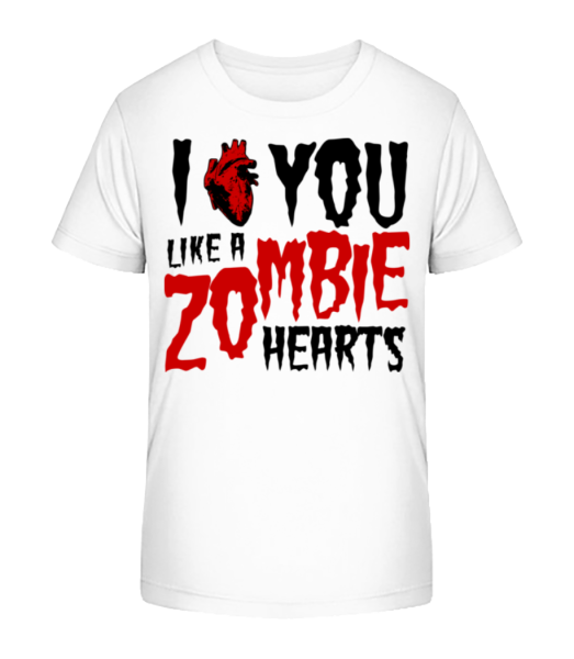 I Like You Like A Zombie Hearts - Kid's Bio T-Shirt Stanley Stella - White - Front