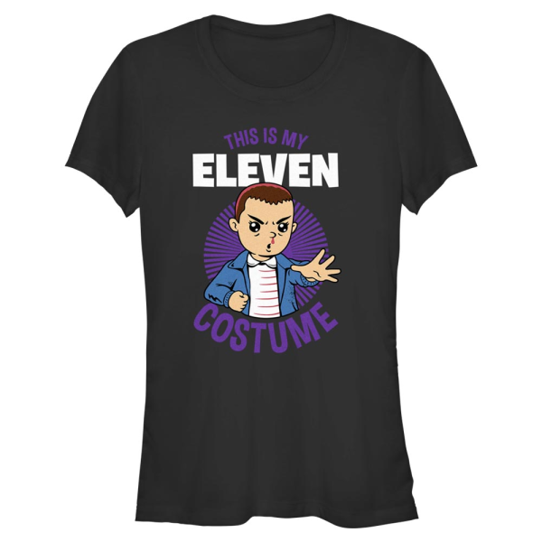 Netflix - Stranger Things - Eleven Costume - Halloween - Women's T-Shirt - Black - Front