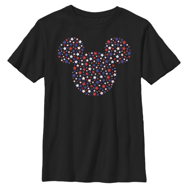 Disney - Mickey Mouse - Mickey Stars and Ears - Kids T-Shirt - Black - Front