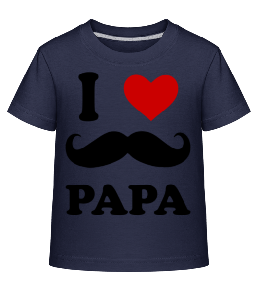 I Love Papa - Kid's Shirtinator T-Shirt - Navy - Front