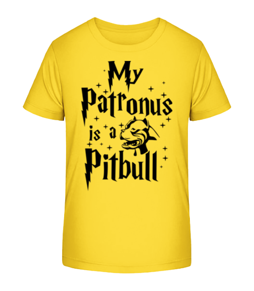 My Patronus Is A Pitbull - Kid's Bio T-Shirt Stanley Stella - Yellow - Front