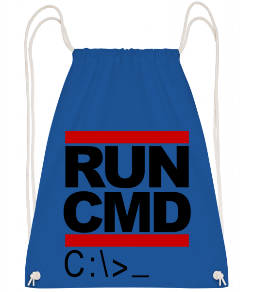 Run CMD - Drawstring Backpack - Royal blue - Vorn