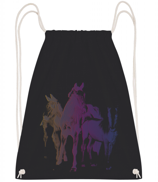 Polaroid Horses - Drawstring Backpack - Black - Vorn