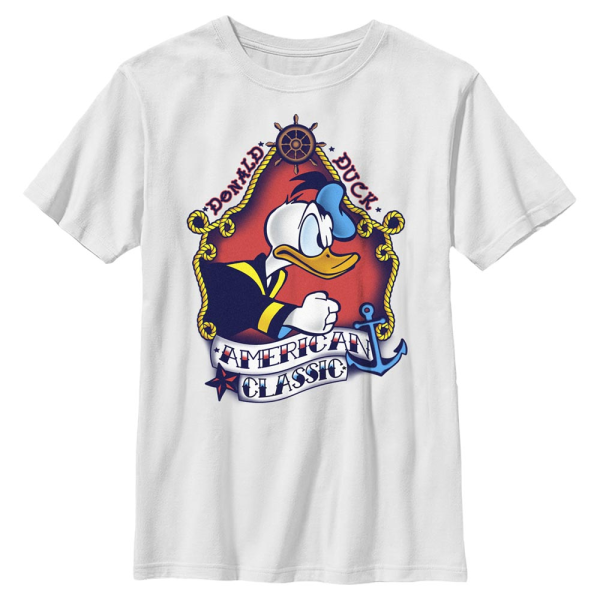 Disney Classics - Mickey Mouse - Donald Duck Sailor Donald Flash - Kids T-Shirt - White - Front