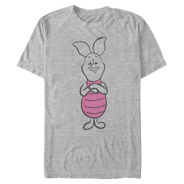 Disney - Winnie the Pooh - Prasátko Basic Sketch - Men's T-Shirt - Heather grey - Front
