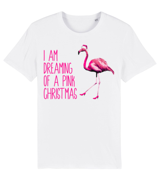 Pink Christmas - Men's Organic T-Shirt Stanley Stella - White - Front